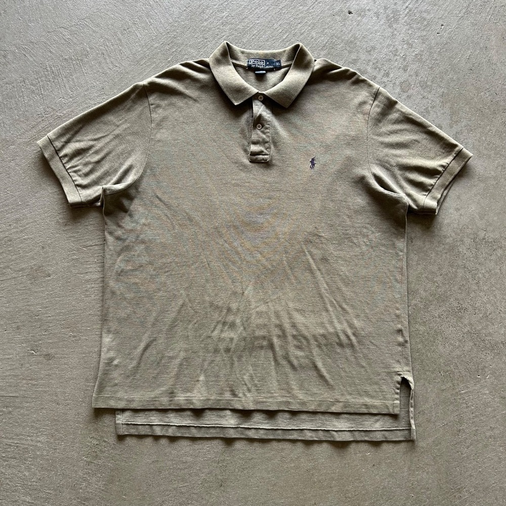 Vintage 90s Polo Ralph Lauren Polo Shirt Size XL Olive Green Short Sleeve Pony